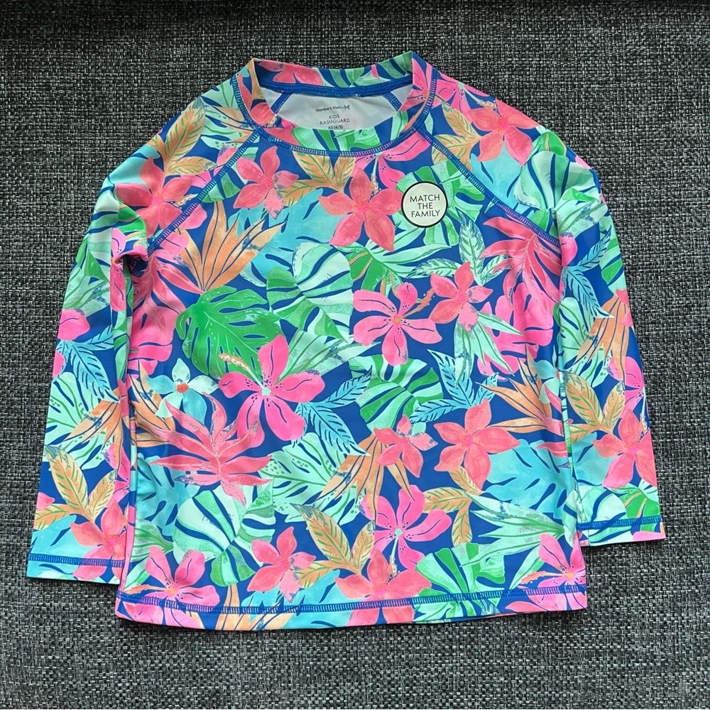 NWOT Member's Mark Girls Long Sleeve Rashguard Size XS